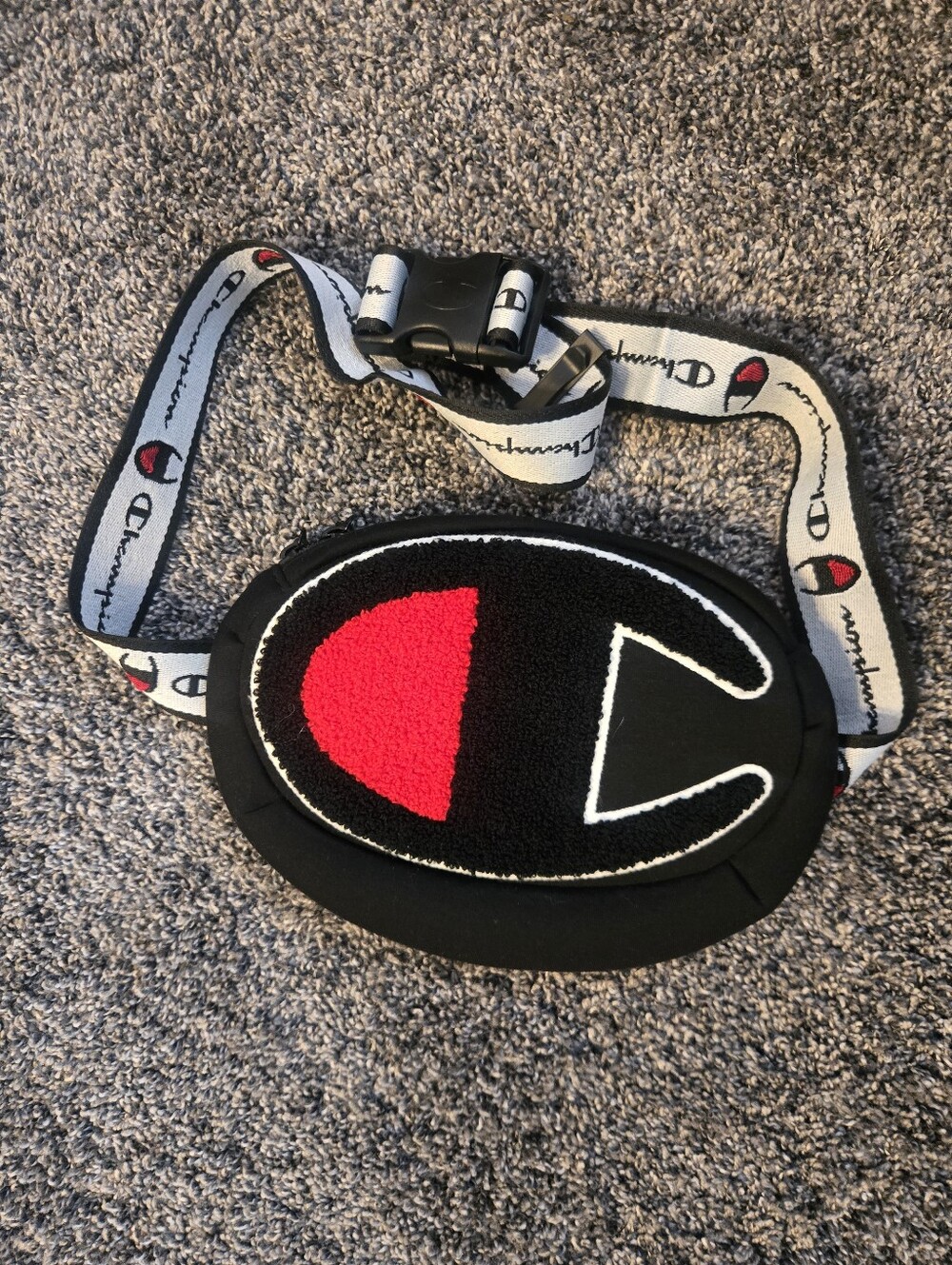 Champion Black and Red Kids Logo Belt Bag